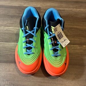 Size 7.5 - Adidas Dame X Basketball Shoes Lime Burst Green Orange Men’s NEW